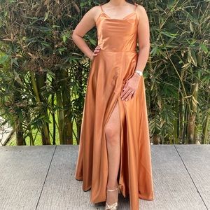 Satin Spaghetti Straps Formal Dress